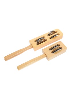Y&D Tambourine Drum Bell, Hand Held Wooden Jingles Percussion, Instruments Children Musical Instrument Educational Toy, for Kids Games, Party Noisemaker  - Image 1