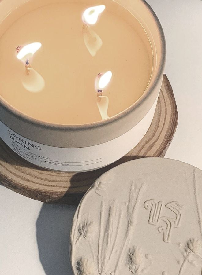 FARIDA NATURAL Serene & Comforting Aroma Scented Candle – 100% Soy Wax, Handmade in Thailand using natural products, 3-Wick, 250g, 30+ Hour Burn – Eco-Conscious Gift "Spring Rain" by Kaajorn. - Image 5