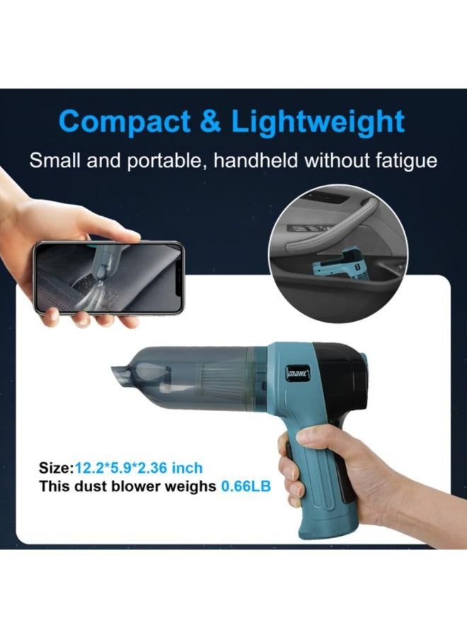 إم دي اتش إل مكنسة كهربائية محمولة صغيرة محمولة قابلة لإعادة الشحن للسيارة، لاسلكية مع شفط قوي 9000PA مع 5 ملحقات متعددة الاستخدامات وفرشاة تنظيف - Image 3