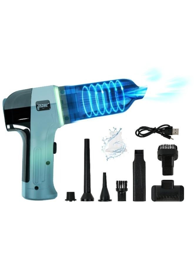 إم دي اتش إل مكنسة كهربائية محمولة صغيرة محمولة قابلة لإعادة الشحن للسيارة، لاسلكية مع شفط قوي 9000PA مع 5 ملحقات متعددة الاستخدامات وفرشاة تنظيف - Image 1