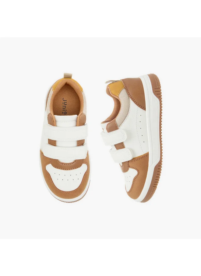 JUNIORS Boys Colourblock Sneakers with Hook and Loop Closure