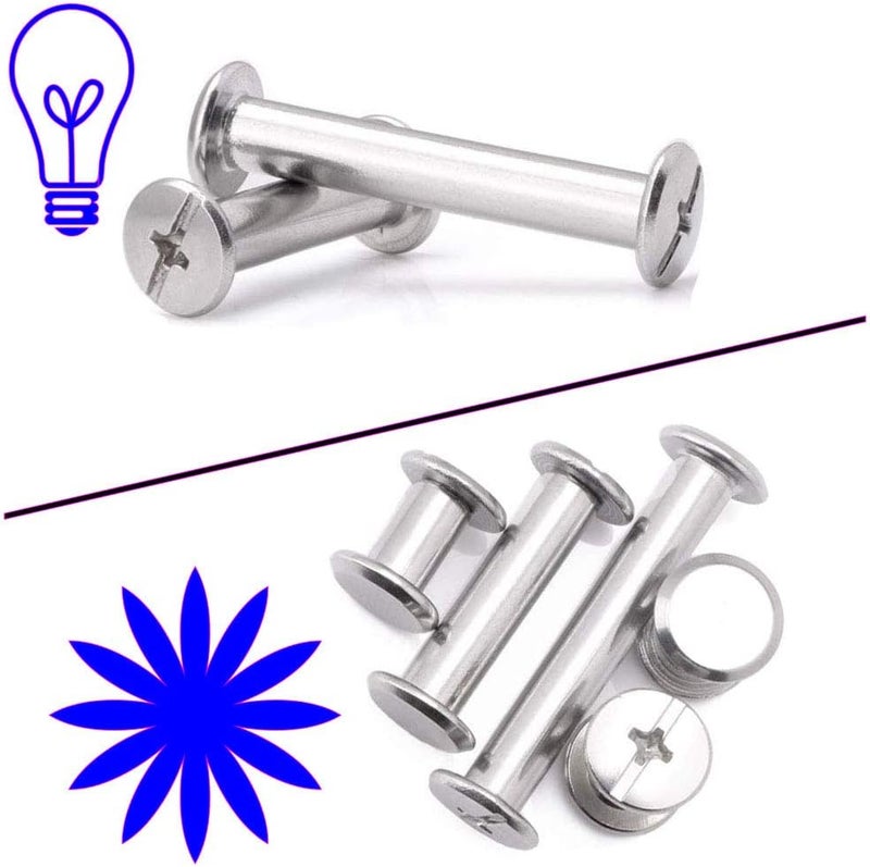 Socell 130pcs Phillips Chicago Screw Binding Screws Posts Assortment Kit for Scrapbook Photo Albums Craft and DIY Leather Decoration Bookbinding(M5 x 5/10/15/25/35/45/55) - Image 4