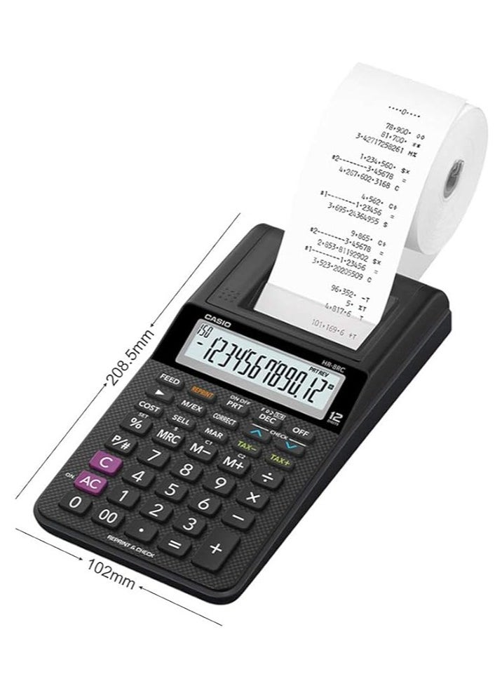 Generic Casio HR8RC Mini Printing Calculator, Black  - Image 3