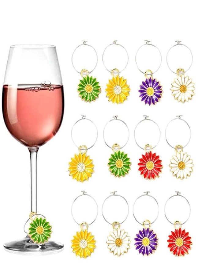 Zhiheng 50 Pack Sunflower Enamel Charms Gold Tone Flower Pendants Beads for Jewelry Making DIY Earring Necklace Bracelets Accessories Wine Charms (Yellow) - Image 5