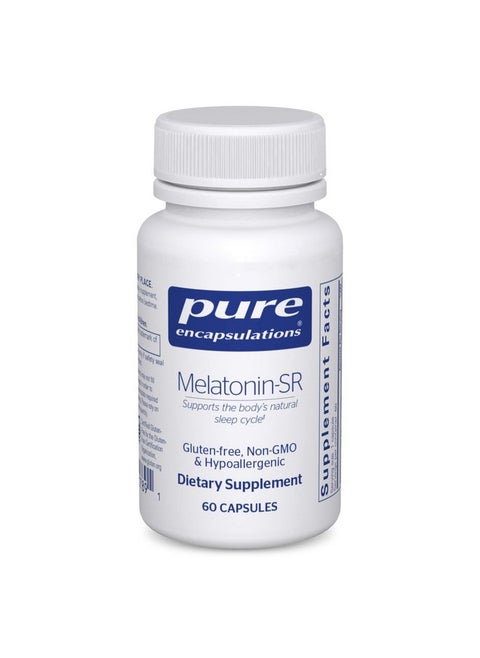 Pure Encapsulations Melatonin-SR - ميلاتونين ممتد المفعول - يدعم النوم المريح* - مكمل غذائي للنوم - خالٍ من الجلوتين ونباتي - 60 كبسولة