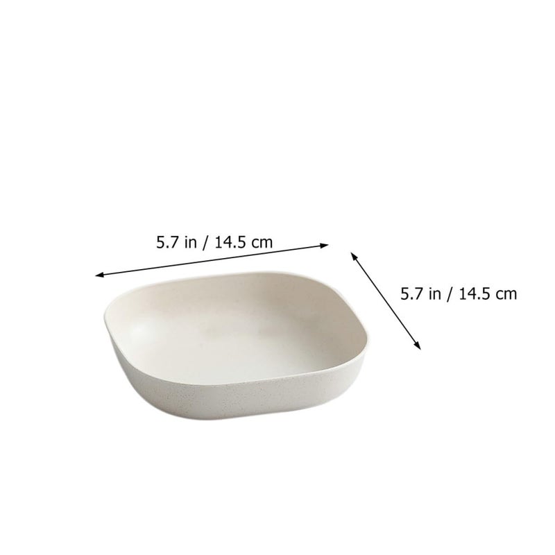 8Pcs Square Wheat Straw Bowls Multipurpose Food Storage Dish Set Anti Drop Dinner Plates For Salad Serving - Image 3