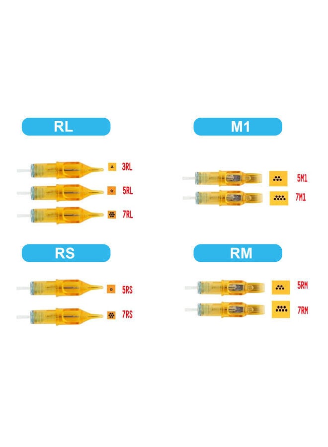 NIBEMINENT 20-Piece 7RL Disposable Tattoo Needle Set Yellow - Image 4