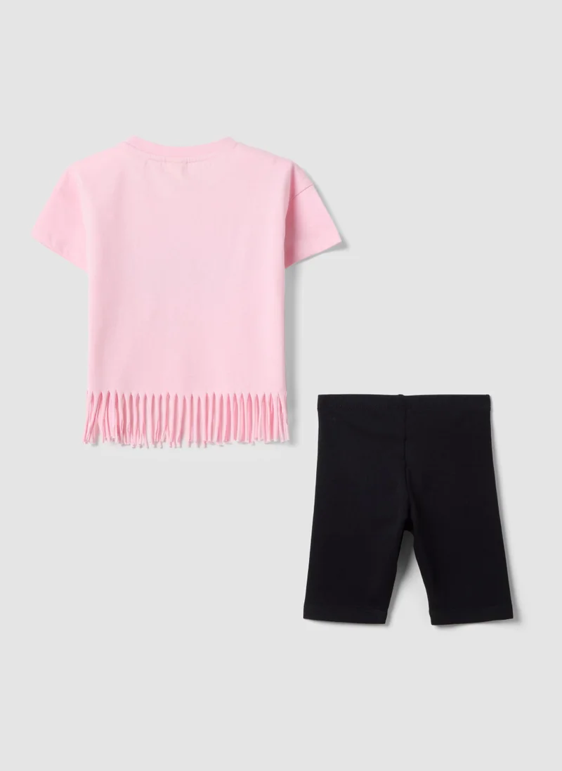 او في اس OVS Girl'S Multicoloured Pure Cotton Set Regular Fit With Stitch