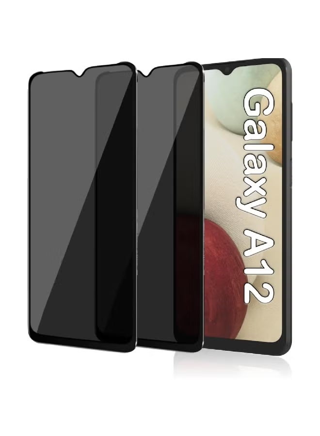 ZOOMEE [2 Pack Samsung Galaxy A12 Privacy Screen Protector,Anti-Spy Tempered Glass Film,9H Hardness,Anti-Scratch - Image 1