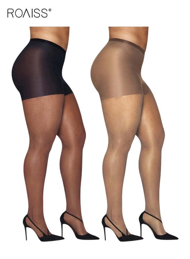 roaiss Women's Stockings, Plus Size Ultra-Thin  Pantyhose, Anti-Snag with Reinforced Crotch to Prevent Runs, T-Crotch Women's Leggings, Slimming and Figure-Flattering - Image 1