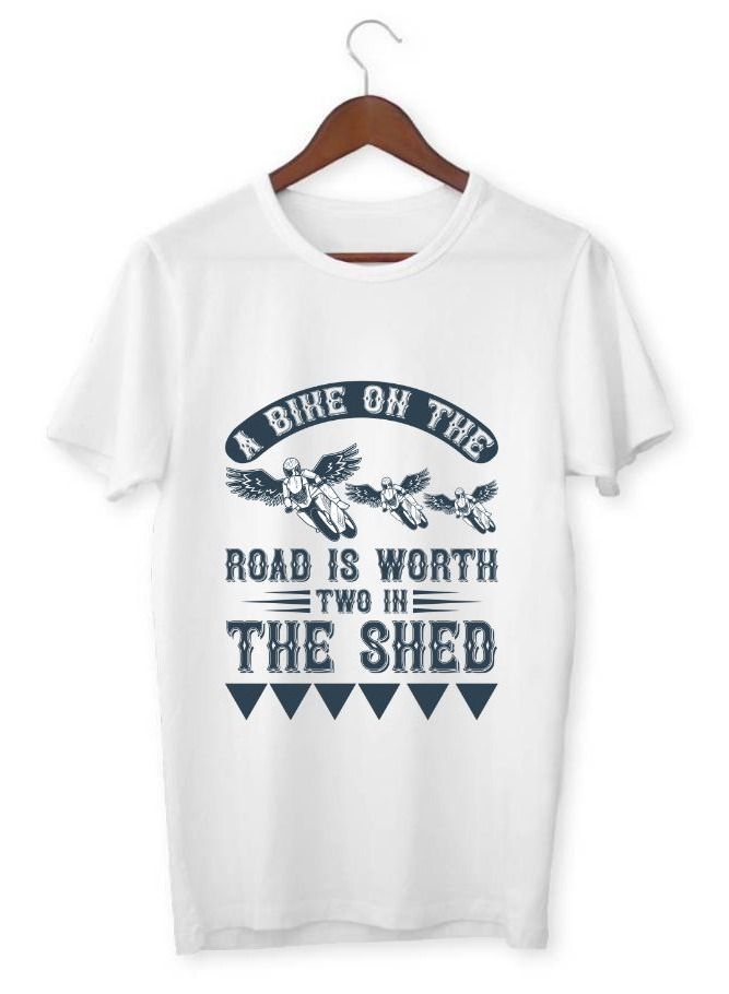 Men's Printed T-Shirt A Bike On The Road Is Worth Two In The Shed 2 