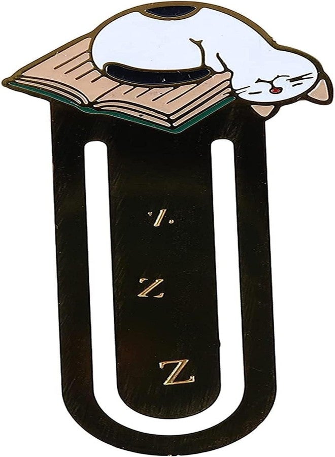 Zhuluck Cute Sleeping Cat Metal Bookmark for Cat Lovers Book Marker Book Covers and Book Accessories Lovely School Office and Home Supplies - Image 1