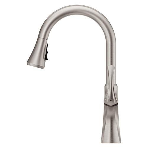 Pfister Miri Kitchen Faucet with Pull Down Sprayer and Soap Dispenser, Single Handle, High Arc, Spot Defense Stainless Steel Finish, F5297MRGS - Image 4