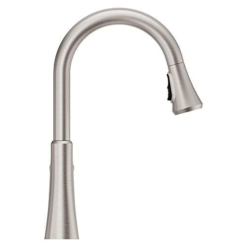 Pfister Miri Kitchen Faucet with Pull Down Sprayer and Soap Dispenser, Single Handle, High Arc, Spot Defense Stainless Steel Finish, F5297MRGS - Image 2