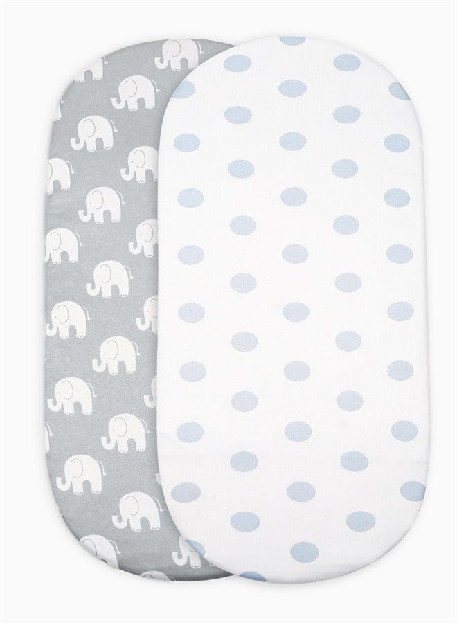 2 Pack Bassinet Sheets for Boys, Girls - Jersey Fitted  Moses Basket Sheet, Baby  Bedsheet eutral, Bassinet MattressSheets, Soft Baby Sheets, Unisex  Fitted Sheet  - Image 1