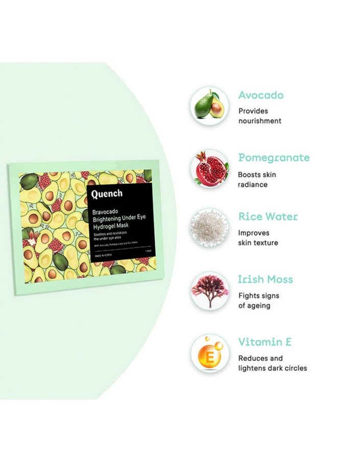 Quench Korean Under Eye Hydrogel Patches For Dark Circles & Puffiness Reduction | Enriched With Vitamin E & Avocado | Instantly Hydrates & Cools | Made In Korea (Pack Of 5) - pzsku/Z31D0C0AA75CA1BF131B8Z/45/_/1730799000/f2e0010e-e845-4c77-9335-cf26cc71fb98