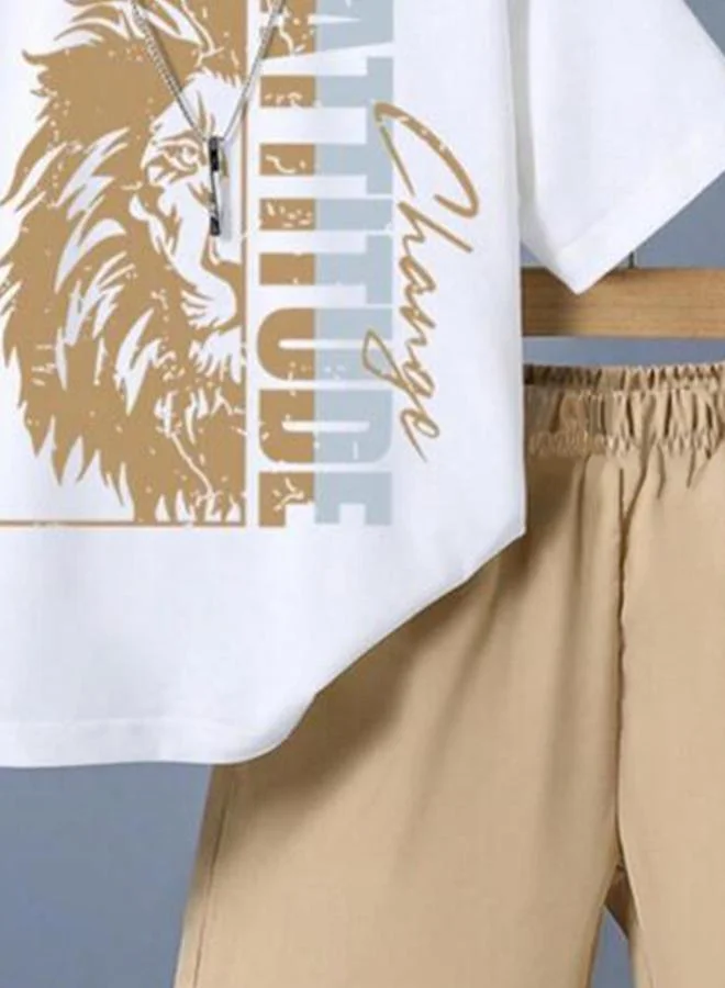 Take Two Take Two Boys Lion Graphic T-Shirt and Shorts Set
