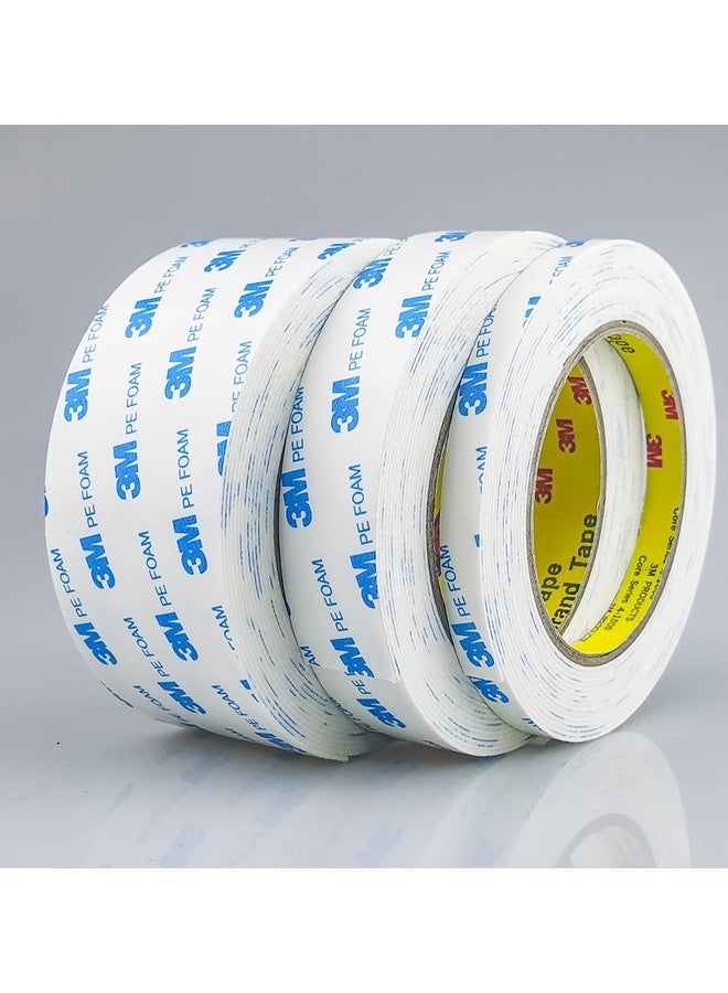 3M Double Sided Tape 5m Wide x 3m Long , Mounting Tape Heavy Duty, Removeable PE Foam Tape Strips, Strong Adhesive Tape Waterproof Free Damage for Paint Wall Picture Hanging Poster - Image 3