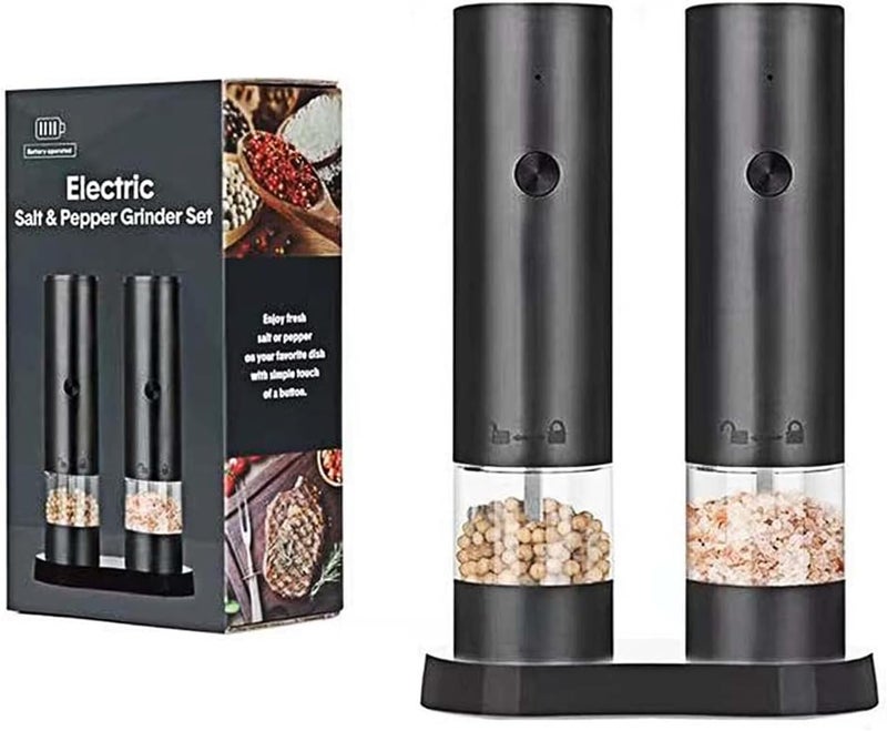 Electric Salt and Pepper Grinder Set - 2 Pack Rechargeable Automatic Shakers with Adjustable Coarseness - Image 1