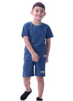 Kids Boys Set Comfortable 2-Piece T-Shirt & Shorts Set (2-8 Years)- Blue