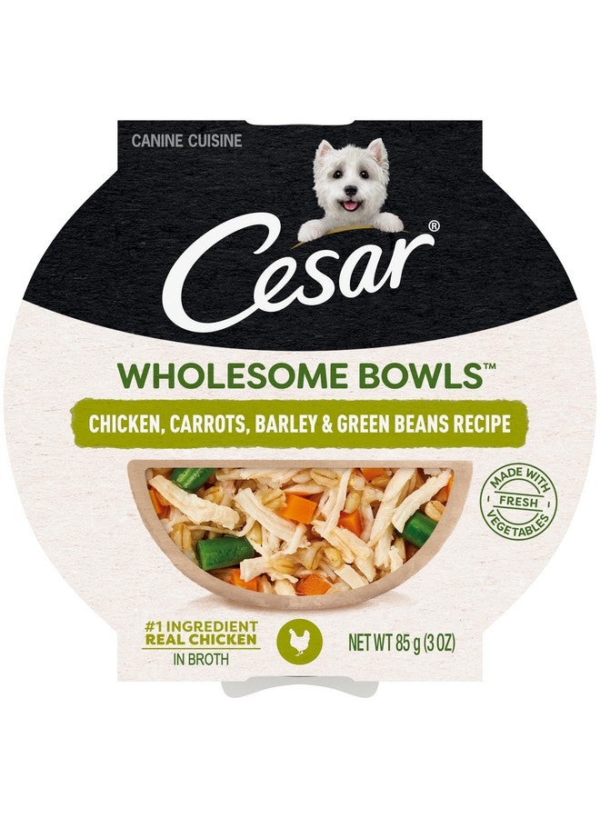 Cesar Wholesome Bowls Adult Soft Wet Dog Food, Chicken, Carrots, Barley & Green Beans Recipe, 3 Oz., Pack Of 10 - Image 1