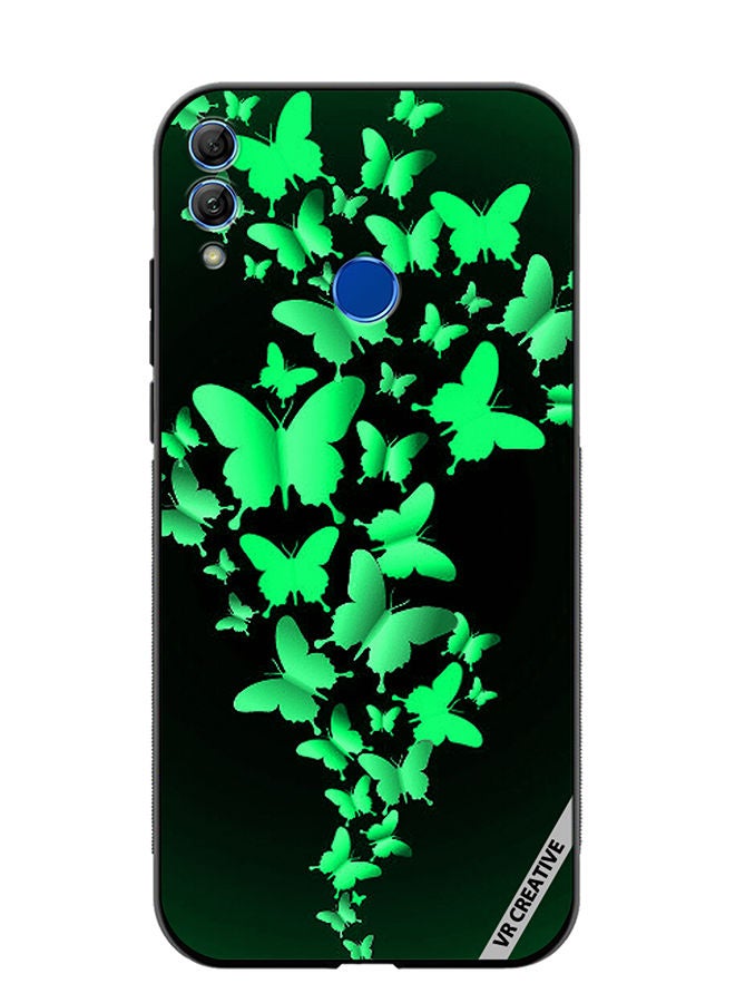 Protective Case Cover For Honor 10 Lite Green Butterflies Design Multicolour