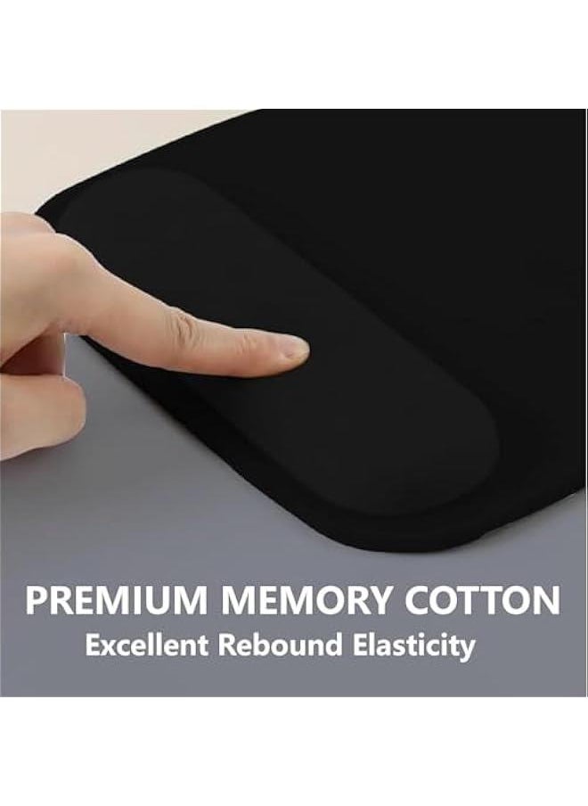 HOOKOR - Mouse Pad with Wrist Rest, Memory Foam Ergonomic Design, Soft Wrist-Supporting Mouse Pad with Non-Slip Bottom for Stable Smooth Control, Mousepad for Home, Office, Computer, Laptop (Black) - Image 1