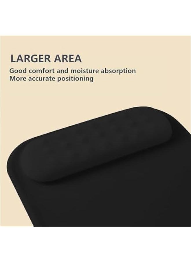 HOOKOR - Mouse Pad with Wrist Rest, Memory Foam Ergonomic Design, Soft Wrist-Supporting Mouse Pad with Non-Slip Bottom for Stable Smooth Control, Mousepad for Home, Office, Computer, Laptop (Black) - Image 1