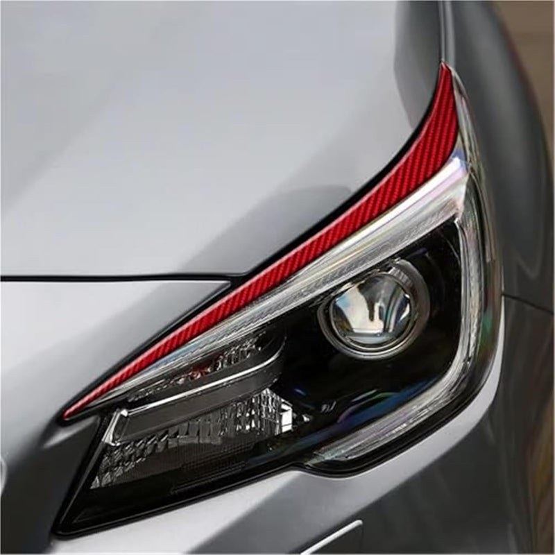 Vuzmode Red Carbon Fiber Headlight Eyebrow for Subaru - Image 5