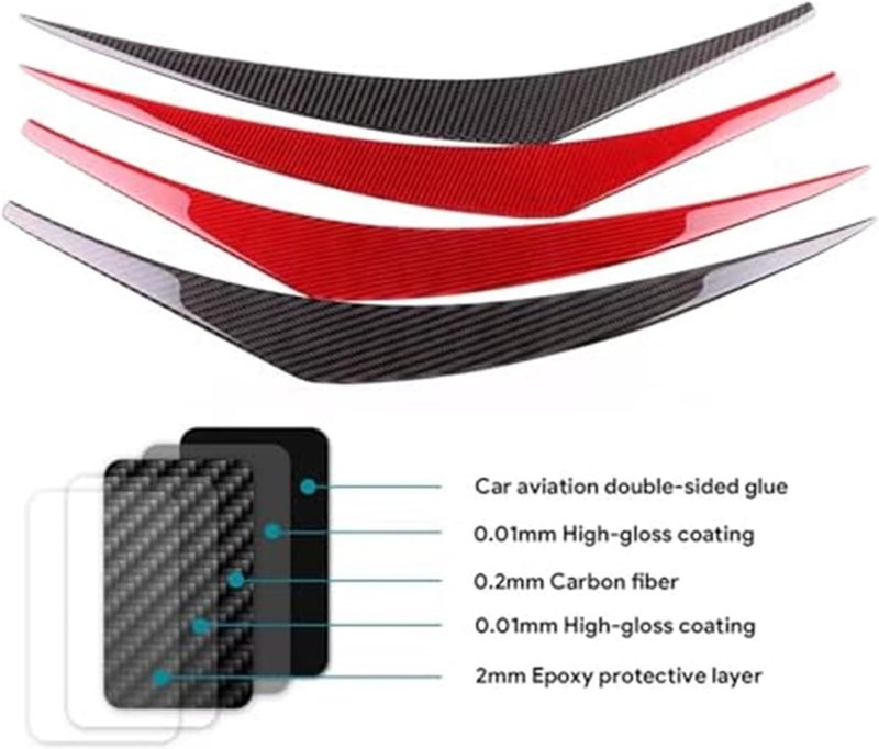 Vuzmode Red Carbon Fiber Headlight Eyebrow for Subaru - Image 2