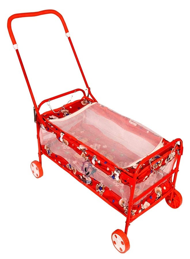 Avani MetroBuzz Baby Cradle Cot Cum Stroller (Red) - Image 3