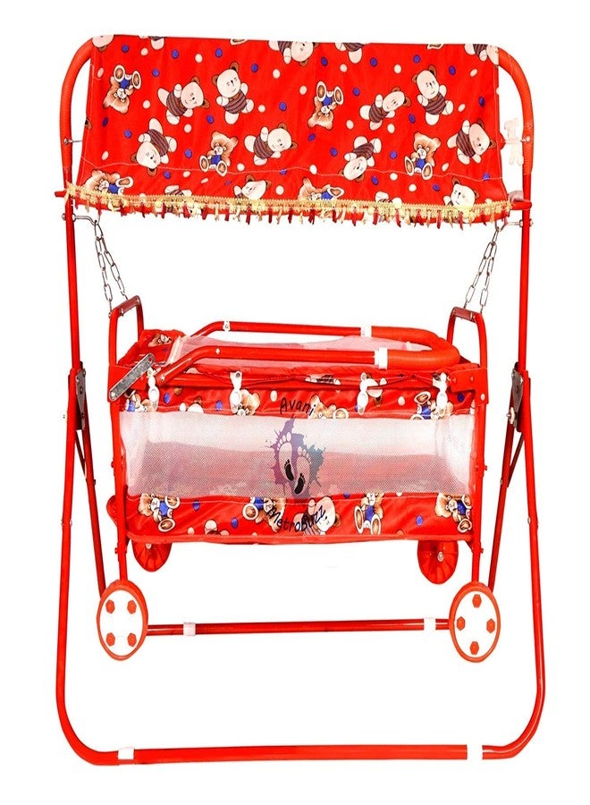 Avani MetroBuzz Baby Cradle Cot Cum Stroller (Red) - Image 2