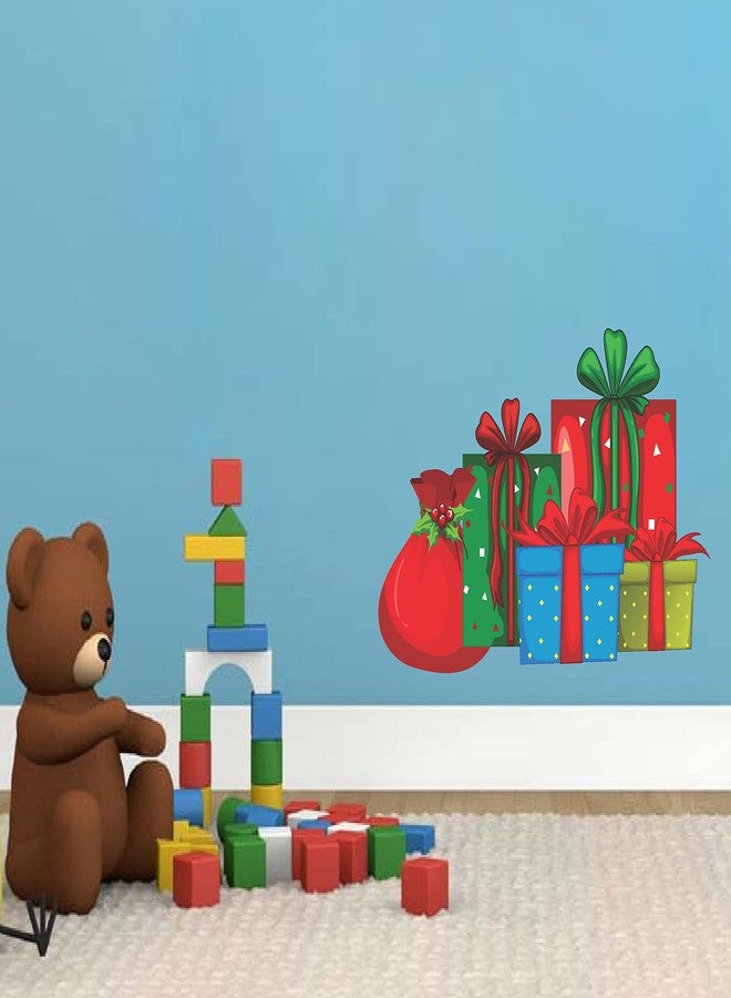 Byte Shop Santa's Gifts for Kids PVC Vinyl self Adhesive Wall Sticker (Ideal Size on Wall: 40 cm x 61 cm, Multicolour) - Image 2