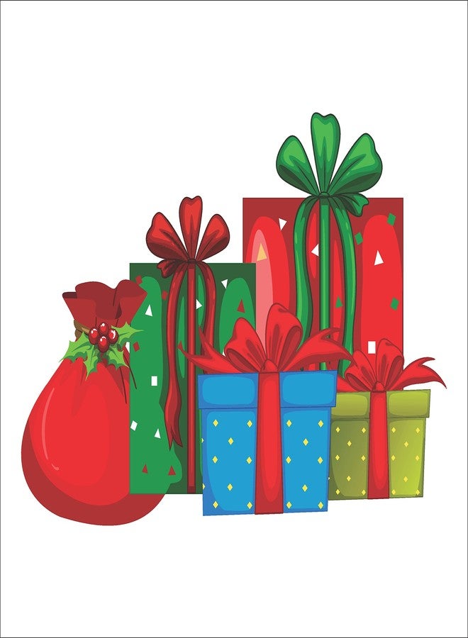 Byte Shop Santa's Gifts for Kids PVC Vinyl self Adhesive Wall Sticker (Ideal Size on Wall: 40 cm x 61 cm, Multicolour) - Image 1