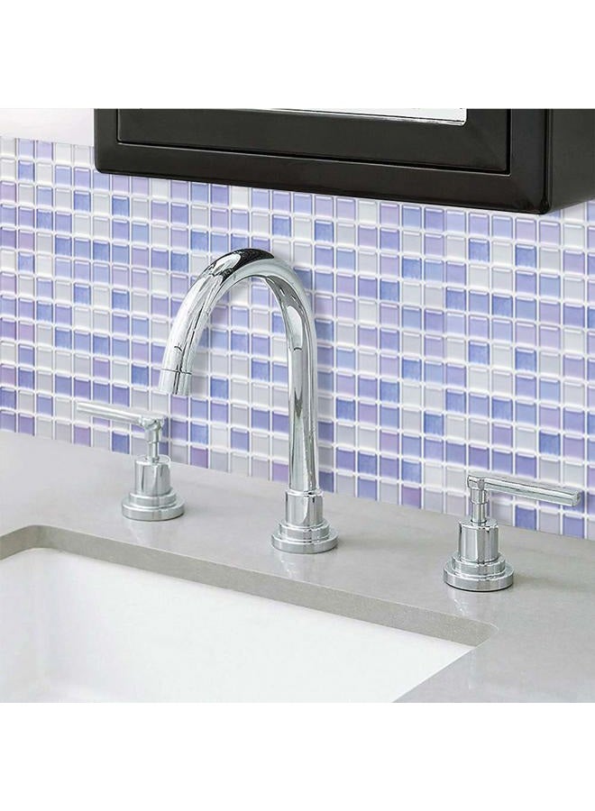 Yoillione 3D Mosaic Tile Sticker Removable Wallpaper Tile Purple, 3D Self Adhesive Wall Tiles Bathroom Wall Tiles for Kitchen Backsplash Purple, PVC Square Decorative Vinyl Tile Decals, 4 Sheets - Image 4