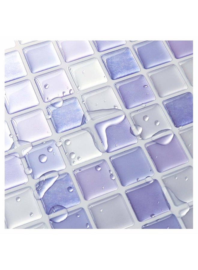 Yoillione 3D Mosaic Tile Sticker Removable Wallpaper Tile Purple, 3D Self Adhesive Wall Tiles Bathroom Wall Tiles for Kitchen Backsplash Purple, PVC Square Decorative Vinyl Tile Decals, 4 Sheets - Image 5