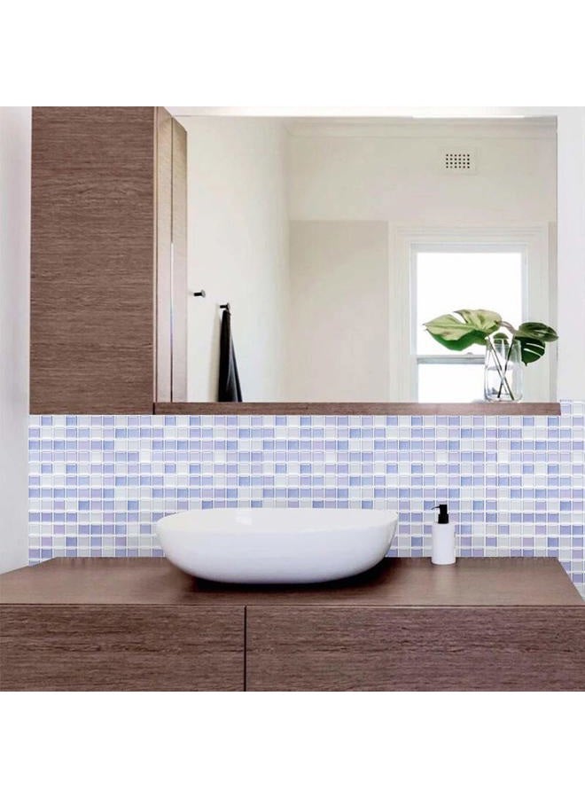 Yoillione 3D Mosaic Tile Sticker Removable Wallpaper Tile Purple, 3D Self Adhesive Wall Tiles Bathroom Wall Tiles for Kitchen Backsplash Purple, PVC Square Decorative Vinyl Tile Decals, 4 Sheets - Image 3