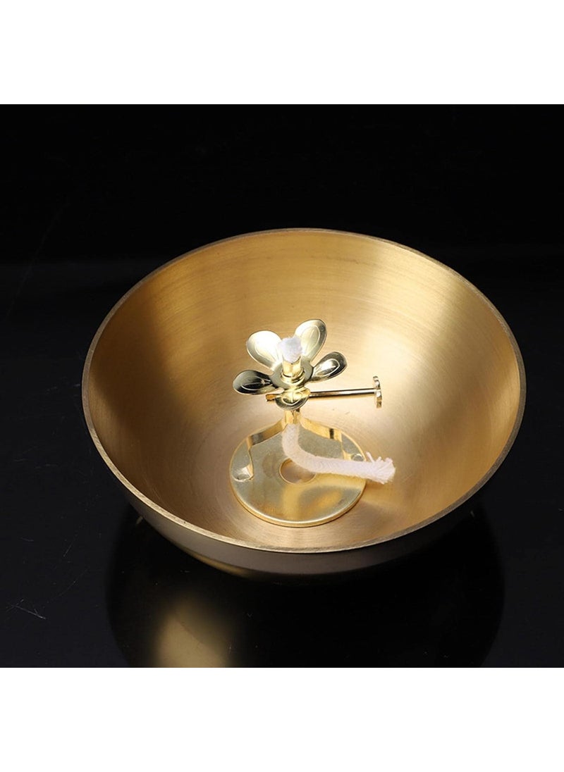 CALANDIS CALANDIS 2X Golden Butter Lamp Wick Holder Wick Lamp Stand Buddha for Yoga Wedding L 7X4Cm  - Image 3