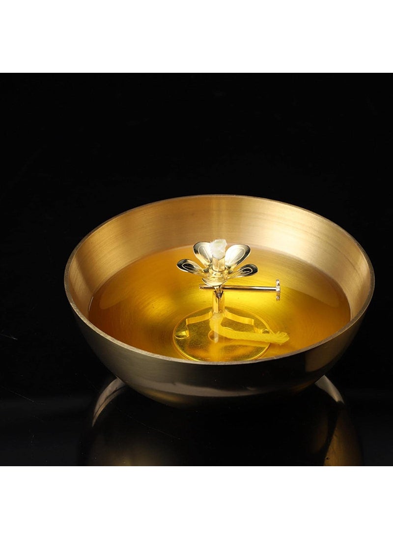CALANDIS CALANDIS 2X Golden Butter Lamp Wick Holder Wick Lamp Stand Buddha for Yoga Wedding L 7X4Cm  - Image 4