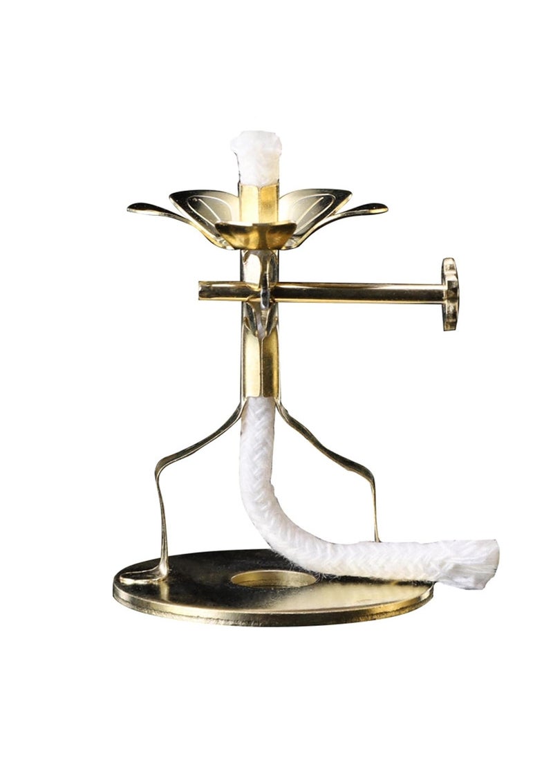CALANDIS CALANDIS 2X Golden Butter Lamp Wick Holder Wick Lamp Stand Buddha for Yoga Wedding L 7X4Cm  - Image 1