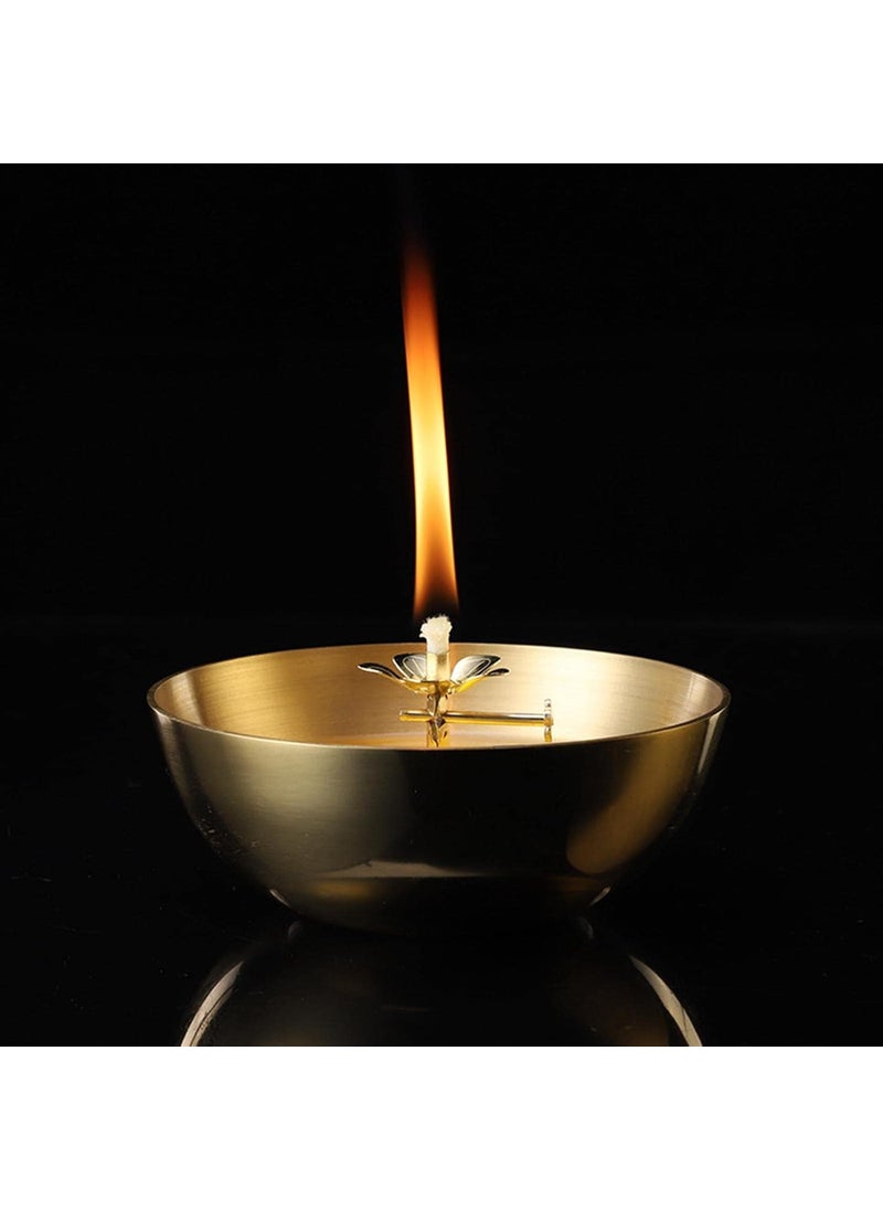 CALANDIS CALANDIS 2X Golden Butter Lamp Wick Holder Wick Lamp Stand Buddha for Yoga Wedding L 7X4Cm  - Image 5