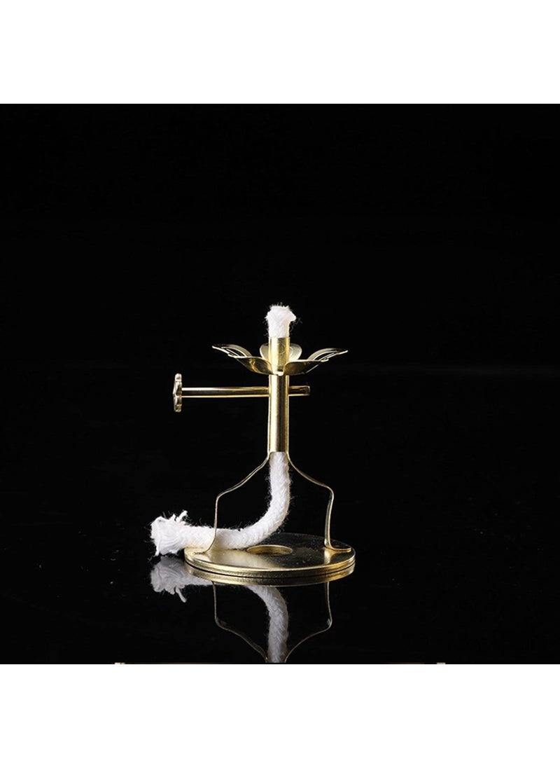 CALANDIS CALANDIS 2X Golden Butter Lamp Wick Holder Wick Lamp Stand Buddha for Yoga Wedding L 7X4Cm  - Image 2