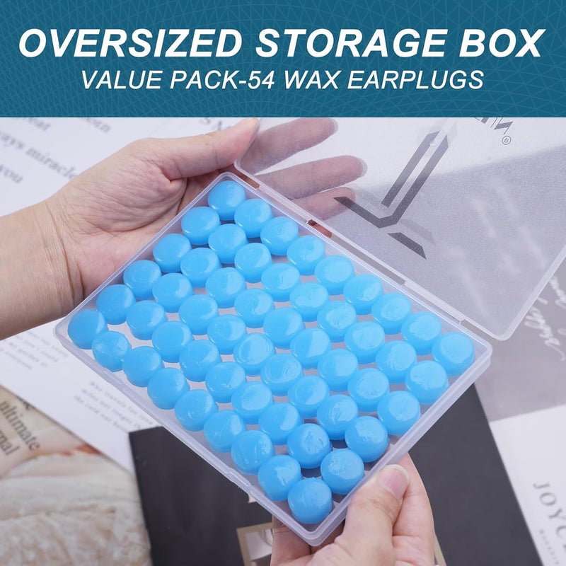 T NEWFUN Ear Plugs for Sleeping Swimming, 54 Reusable Silicone Moldable Noise Cancelling Earplugs for Shooting Range, Swimmers, Snoring, Concerts, Airplanes, Travel, Work, Studying,54 Pillows - Image 4