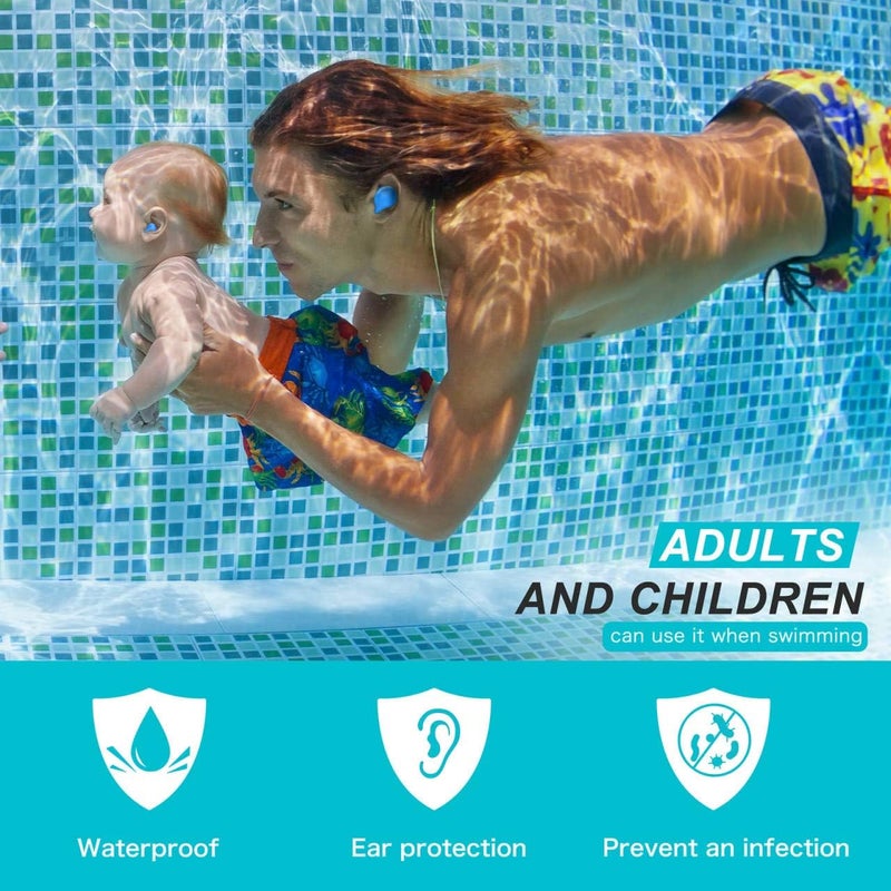 T NEWFUN Ear Plugs for Sleeping Swimming, 54 Reusable Silicone Moldable Noise Cancelling Earplugs for Shooting Range, Swimmers, Snoring, Concerts, Airplanes, Travel, Work, Studying,54 Pillows - Image 5
