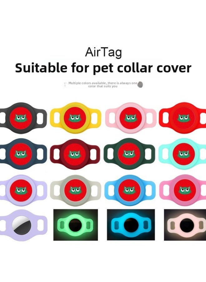 Generic - Applicable To For Apple AirTag Protective Case 2022 Silicone Drop-resistant Waterproof For Apple Airtags Cat Collar Dog Tag-Color:Taro Purple-Applicable Model:airtag - Image 1