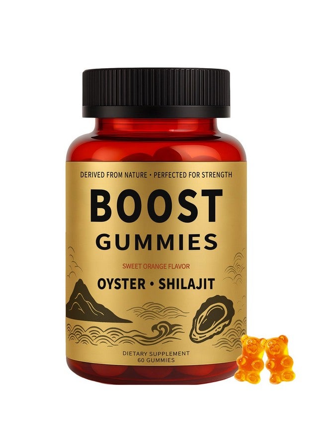 Rulinal Boost Gummies for Men | Oyster Shilajit Gummies for Adults | Enhances Strength & Immune Support | with Oyster, Shilajit, Vitamin B3, Maca Powder | Non-GMO & Vegan | 60 Gummies - Image 1