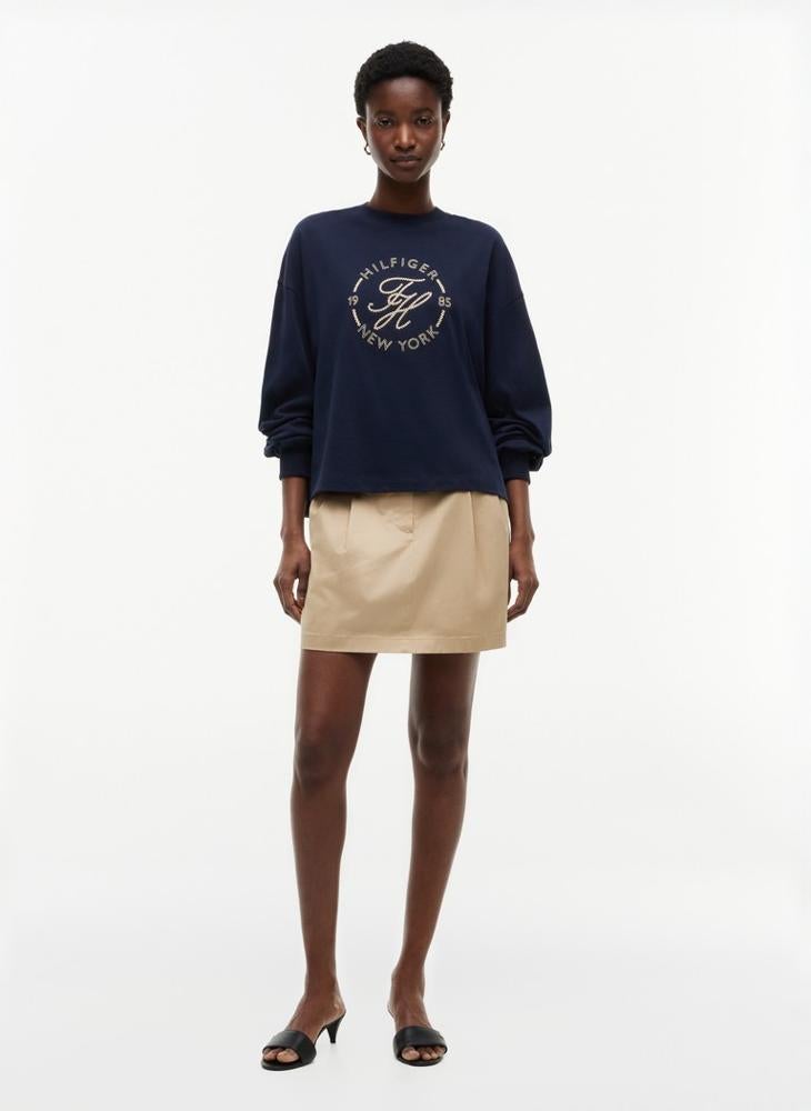 TOMMY HILFIGER Logo Relaxed Crew Neck Sweatshirt - Image 4