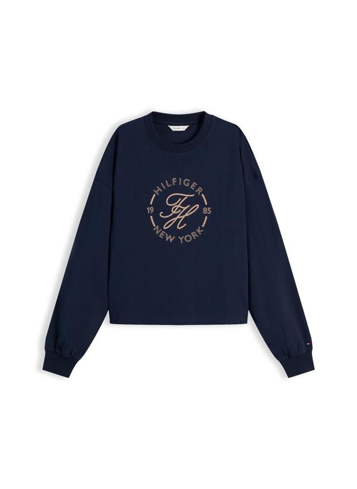TOMMY HILFIGER Logo Relaxed Crew Neck Sweatshirt - Image 5