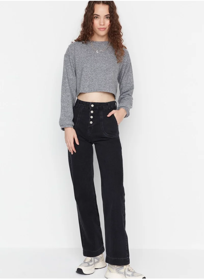 trendyol High Waist Front Button Jeans