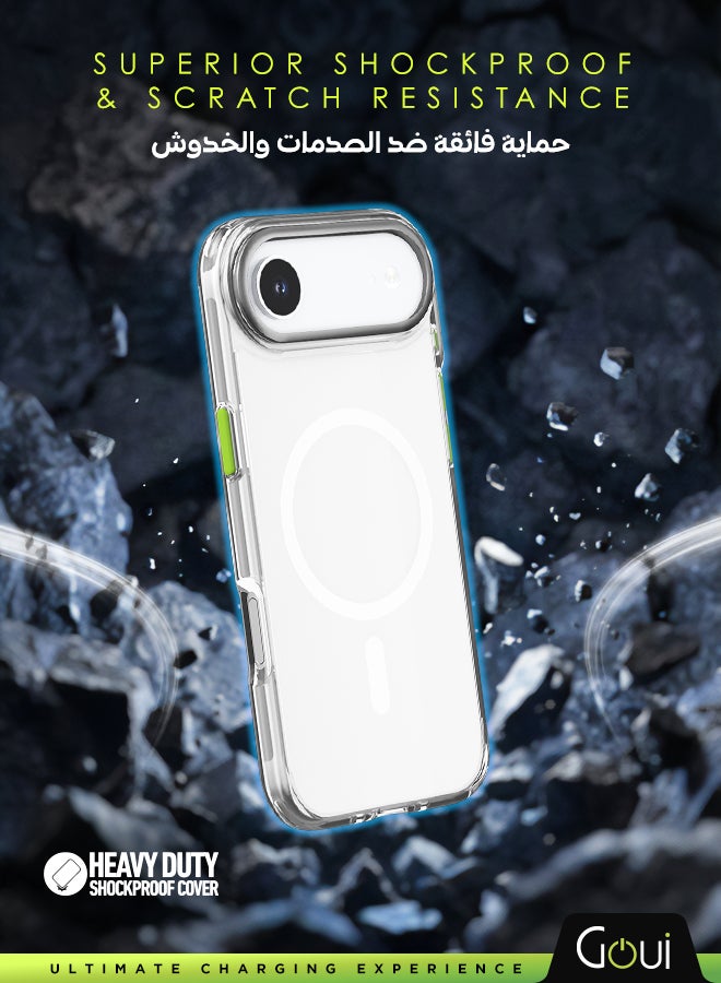 Goui iPhone 17 Air Case - Transparent MagSafe iPhone Case, with Full Protection Against Scratches and Drops, Wireless Charging Compatible, and Anti-Yellowing Design Transparent/Titanium - Image 5